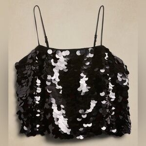 NWOT! Banana Republic Black Teia Sequin Top - Size Small Petite💛